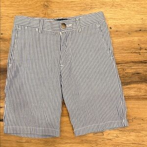 Polo by Ralph Lauren Blue & White Striped Flat Front Shorts